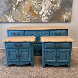 KELLER 8 Drawer Dresser Set w/ Two Bedside Tables- Dovetail Drawers