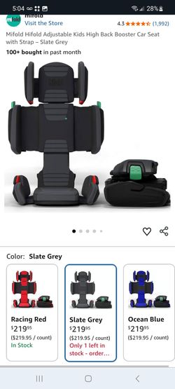 Mifold Hifold Adjustable Kids High Back Booster Car Seat $160