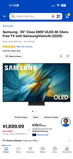 Selling Samsung S95F 55” - Like New