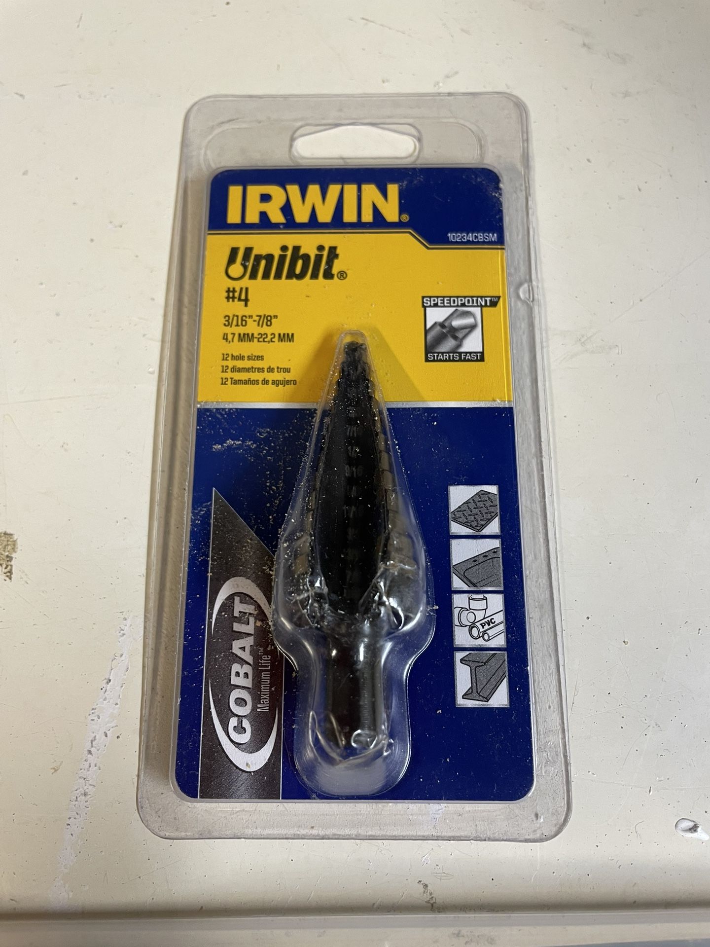 New: Irwin Unibit, 12 Holes, M35 Grade Cobalt