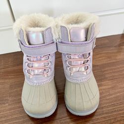 Stride Rite Made2Play Frost Trek Iridescent toddler girl snow boots size 9 