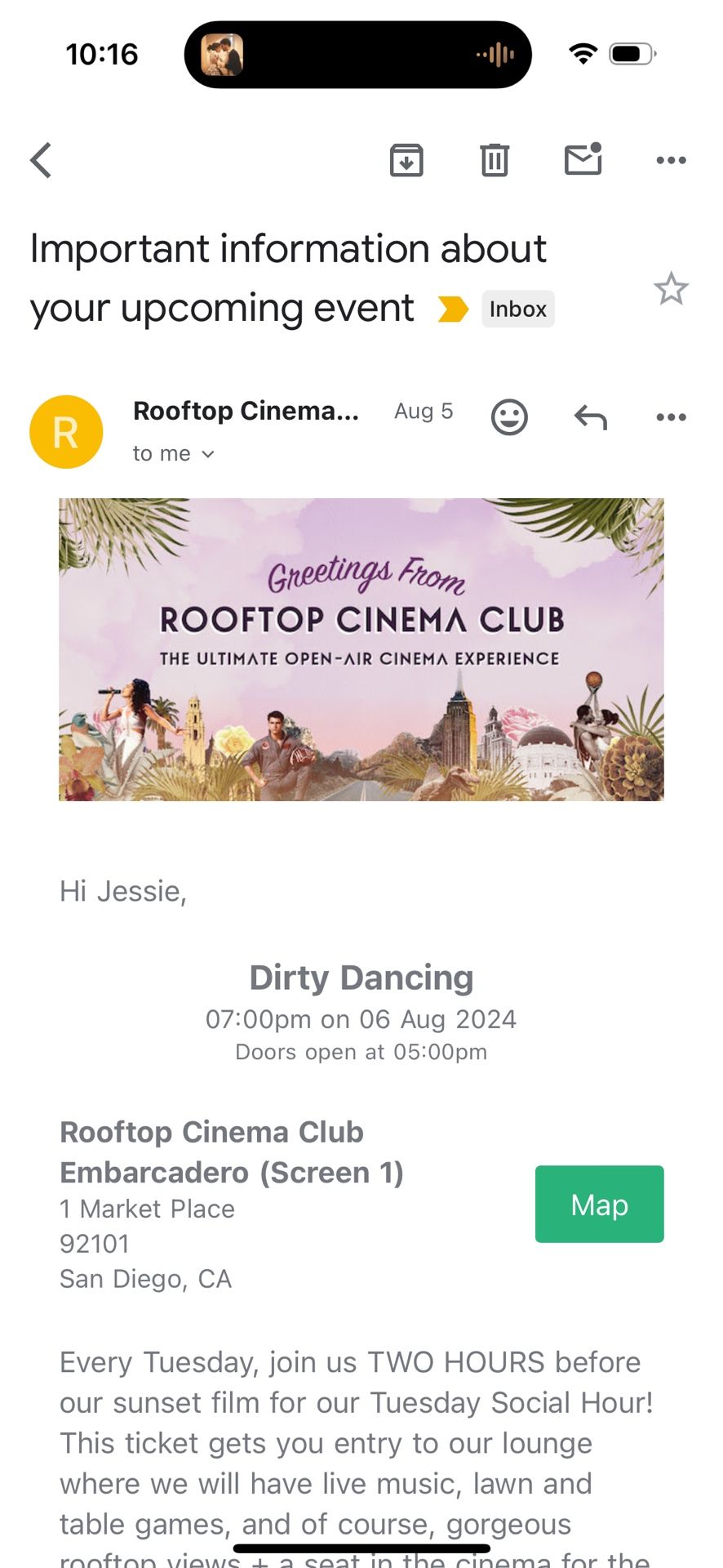 Embarcadero theater -Dirty dancing 8/06