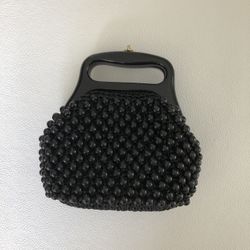 Vintage Black Bead Handbag 