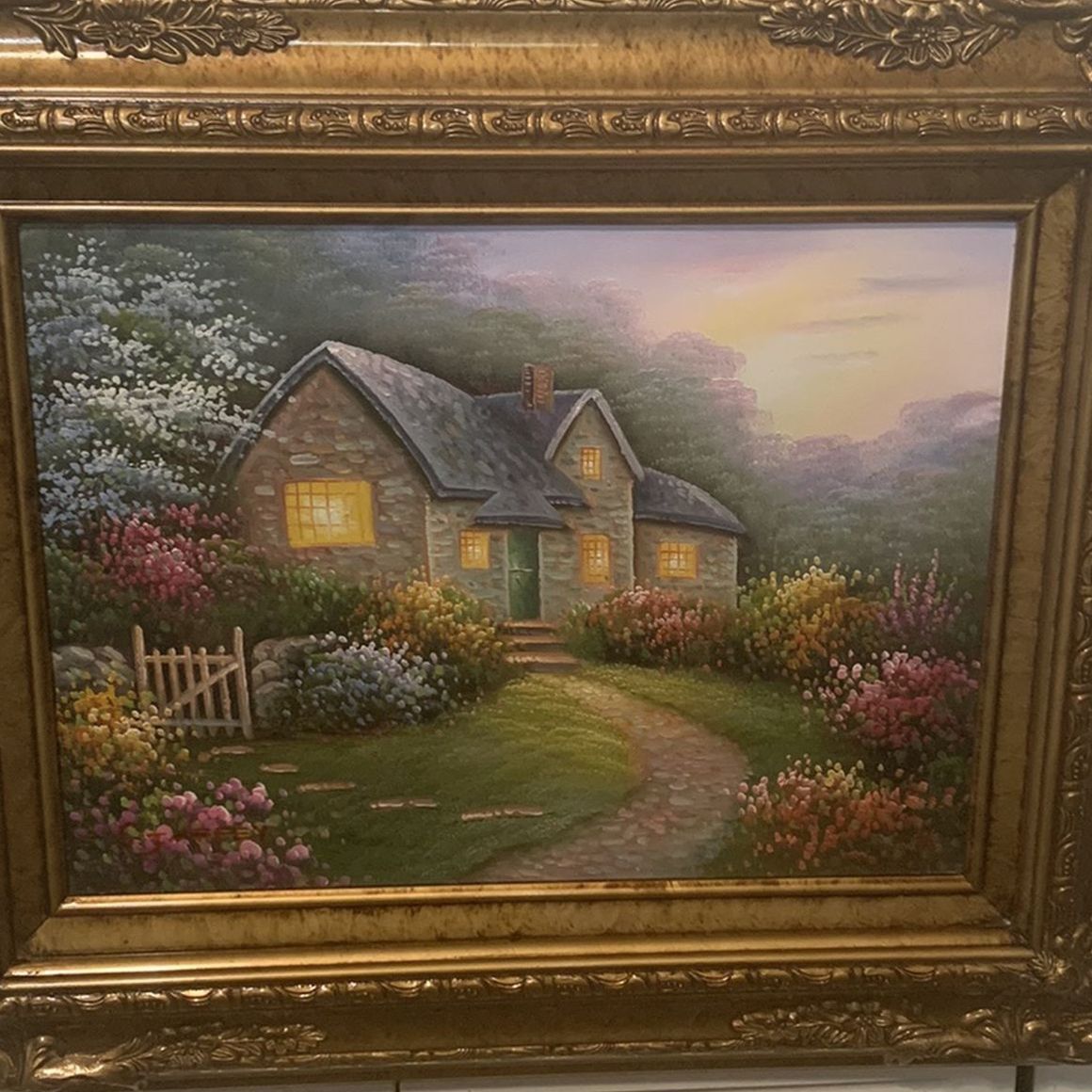 Beautiful Landscape Oil Painting Signed C. Jaffey