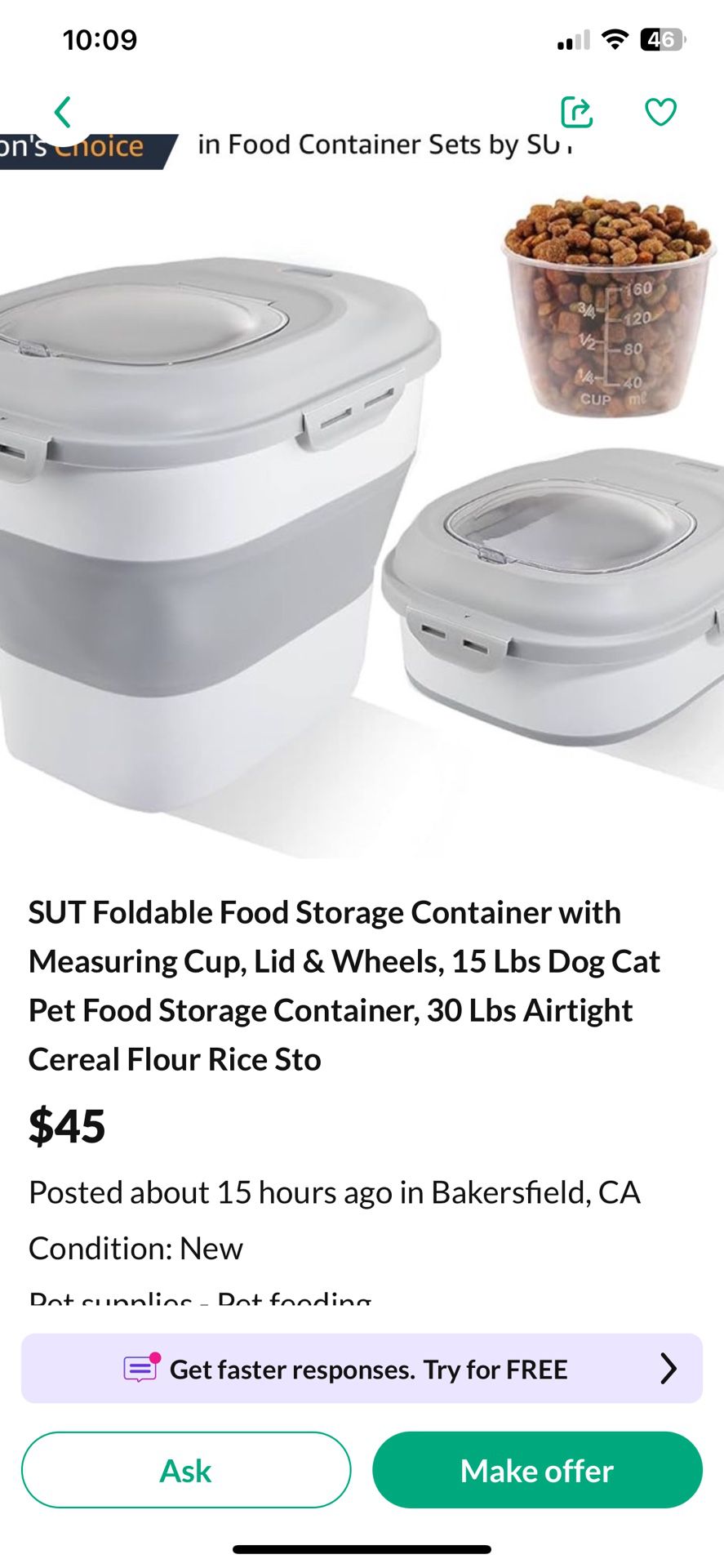 Portable Food Storage Container 