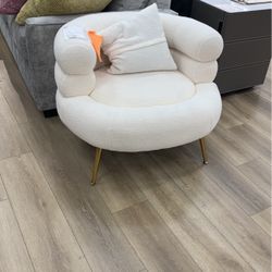 Plush Fabric Chair Covered Statement 