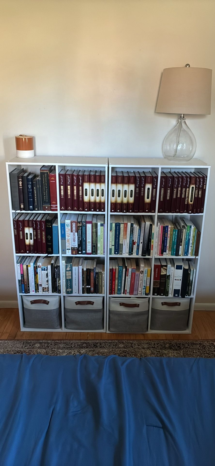 Two White Cube Bookshelves