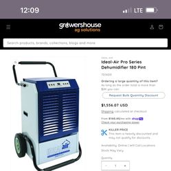 Ideal-Air Pro Series Dehumidifier 180 Pint 