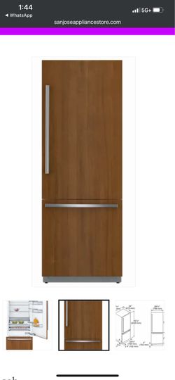 Bosch  built in bottom freezer refrigerator new