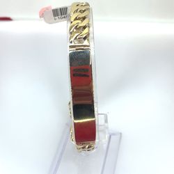 14KT Yellow Gold 10” Cuban ID Solid Bracelet 39.70g 10.5mm I-1045