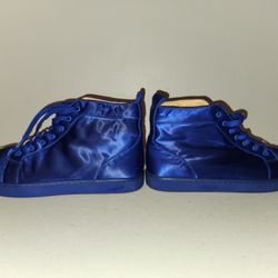 Christian Louboutin Louis Spikes high-top sneakers in blue suede
