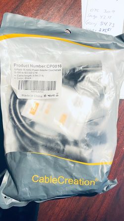 Pack of (5) Cablecreations  1 ft standard computer adapter cord