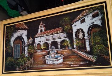 vintage black velvet painting