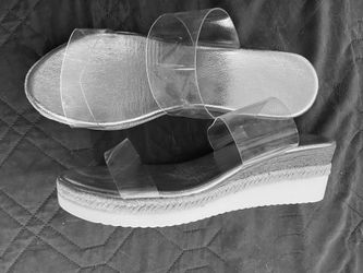 Clear Straps Wedge Sandals