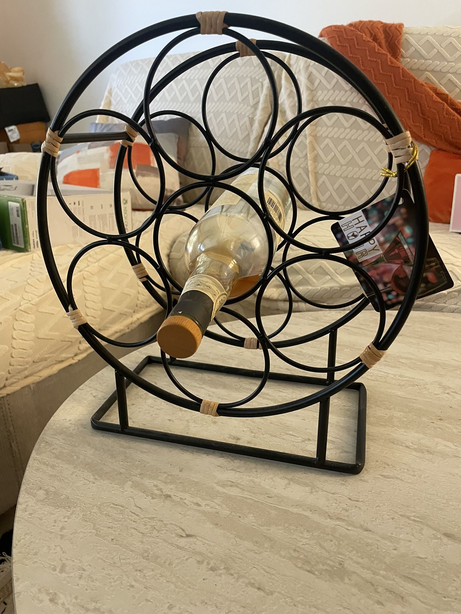 Black Metal Wine Rack