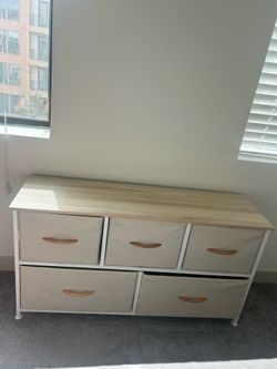 Dresser with cloth drawers