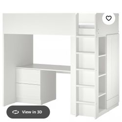 Ikea Smastad Twin Loft Bed Desk System And Mattress 