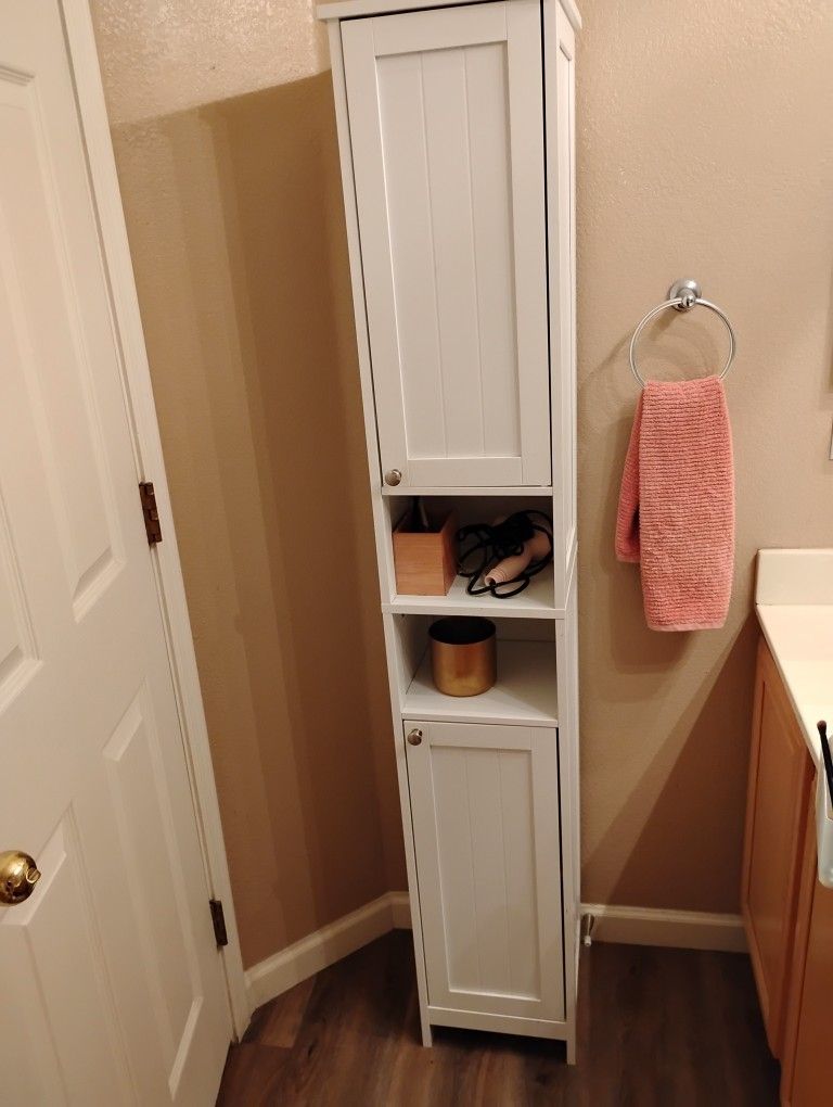 Narrow Cabinet And Shelving Unit
