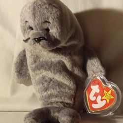 Ty RARE & MINT SLIPPERY THE SEAL BEANIE BABY WITH ERRORS