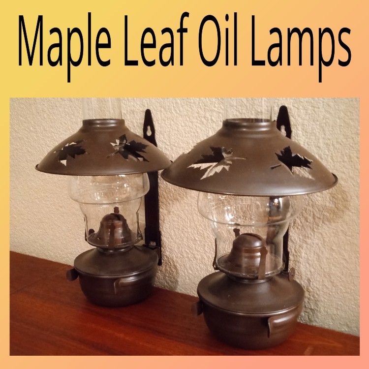 Two Old Fashioned Oil Lamps