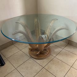 Glass Table And Antique Chairs