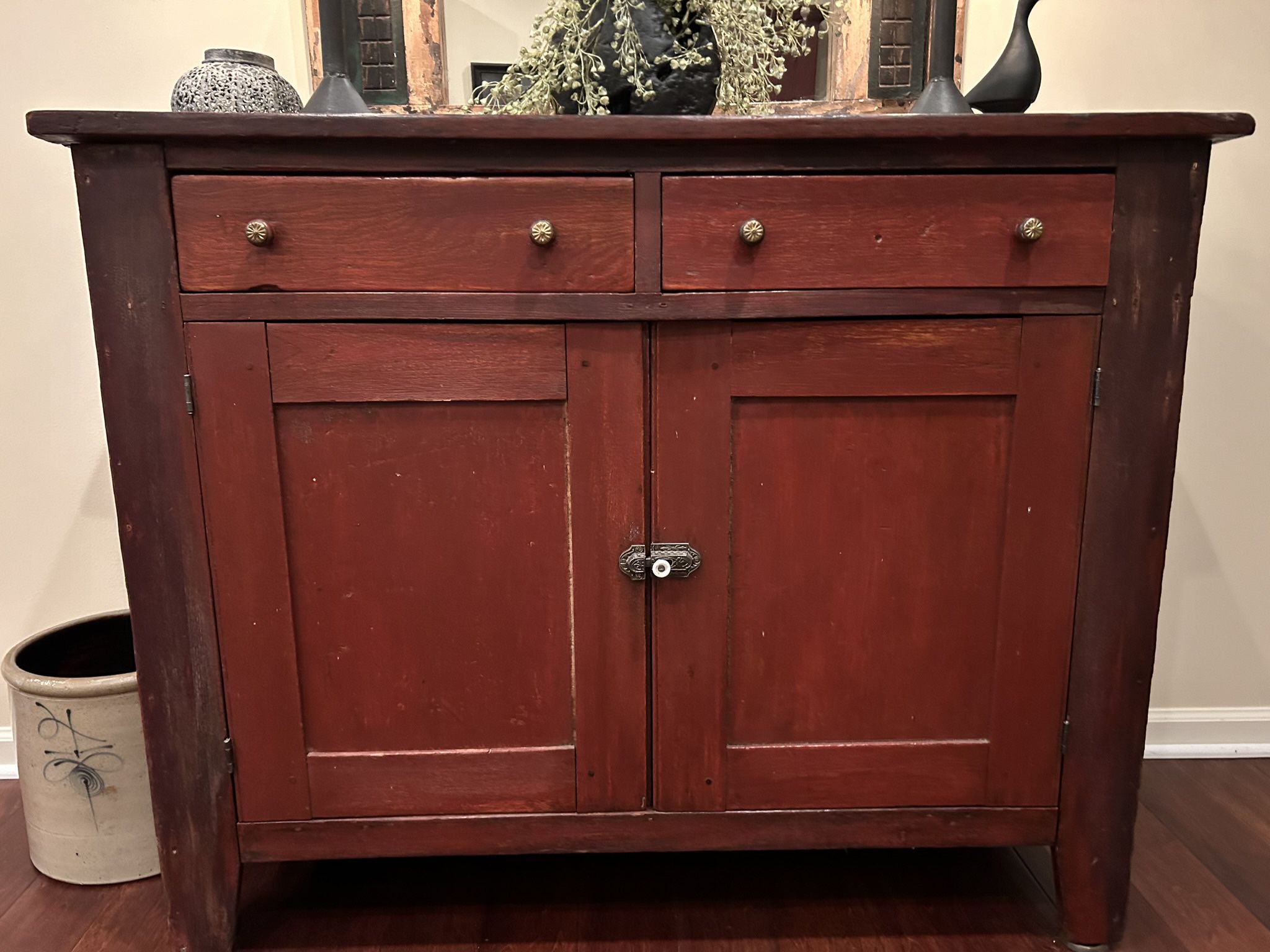 Antique Red Hutch/Sideboard/Buffet