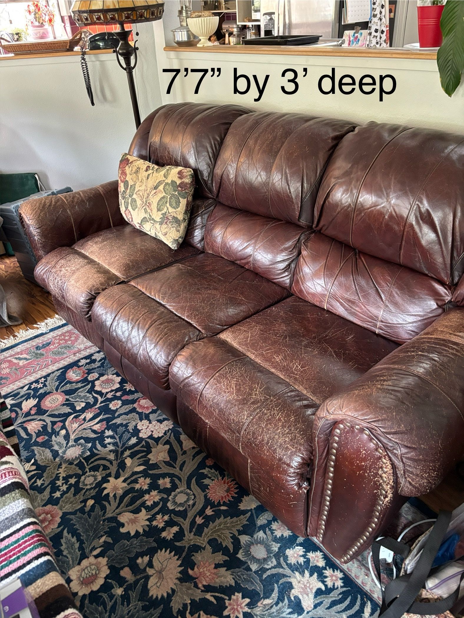 Brown Leather Sofa