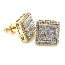 10k Gold Diamond Cluster Earrings .6ctw 2.4grams 138180 1