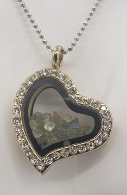 Natural Montana Sapphire filled Heart Locket