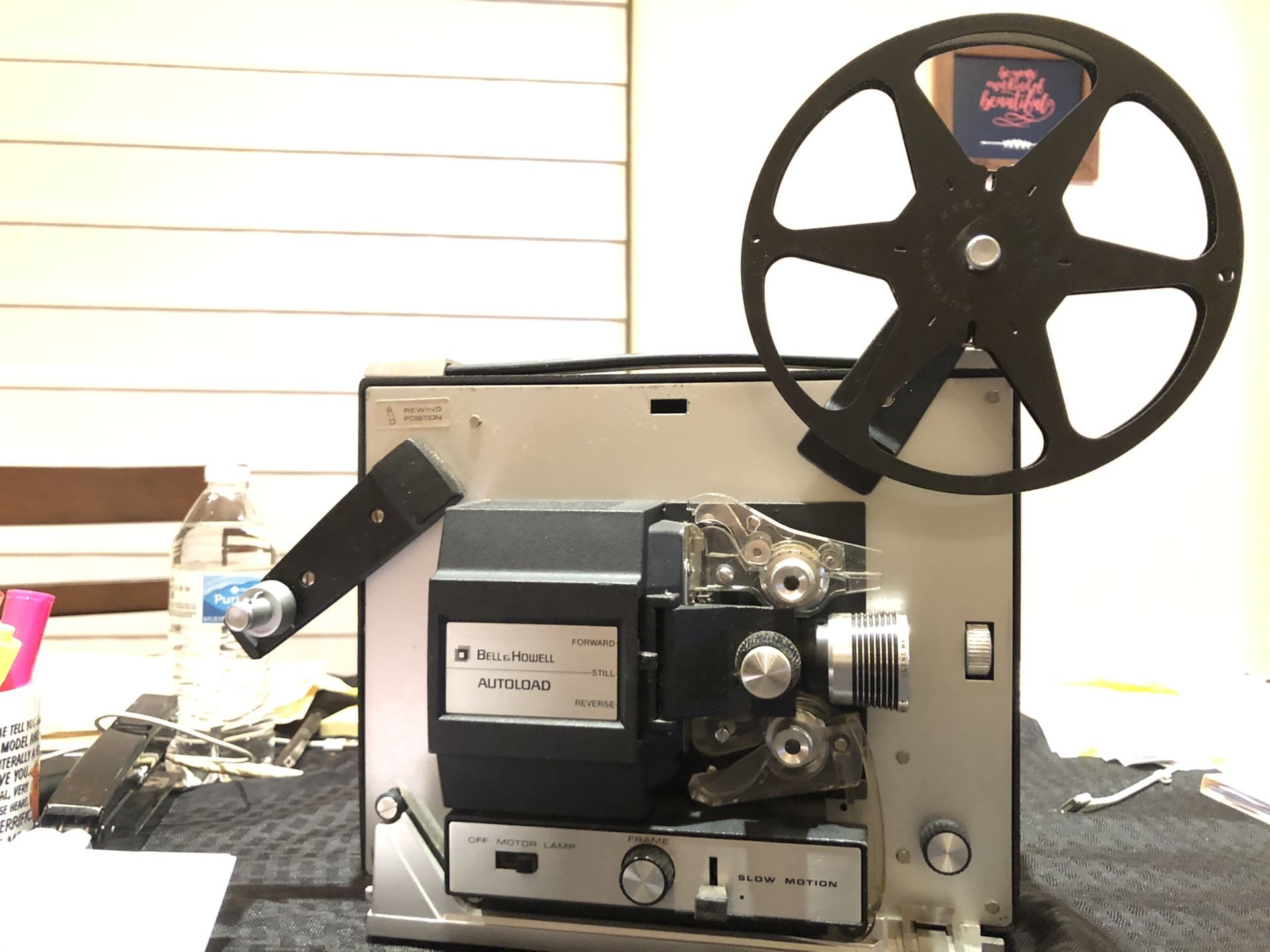 8 mm projector and video camera