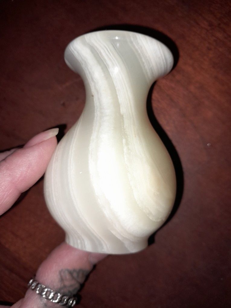 Small White Onyx Vase