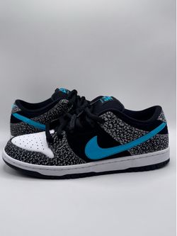 Nike SB Dunk Low 2020 Atmos Elephant Print BQ6817-009 Black White Jade Size 11