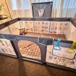 Baby Playpen with Play Mat 