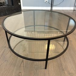 Two Tier Round Glass Coffee Table
