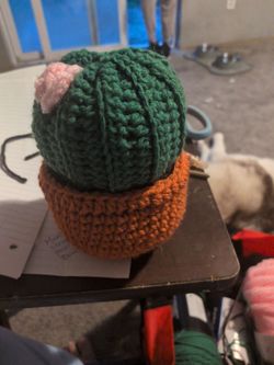 Crochet cactus pot