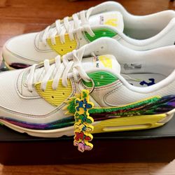 Brand New 100% Real Nike Air Max 90 Grateful Dead Green Yellow Oregon size 12