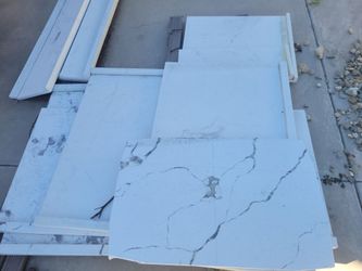 Grey and white counter top