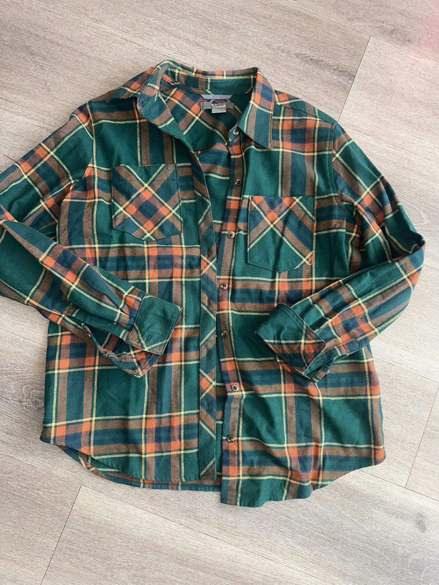 Green Plaid Button-Up Shirt