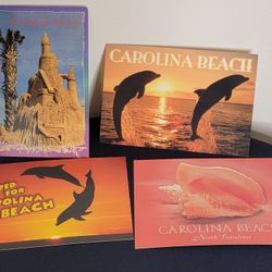 Set of 4 Carolina Beach North Carolina Postcards 
