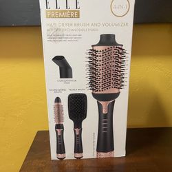 Hair Dryer, Brush And Volumizer 4-in-1 Elle Premier Brand 