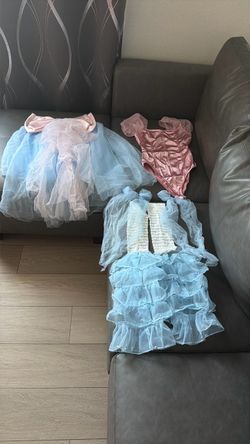 Girls Dance Costume Set Blue Tutu and Pink Leotard