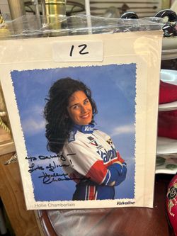 signed photo of professional racing driver Hollie Chamberlain