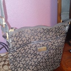 Tommy Hilfiger Tan And Brown Crossbody