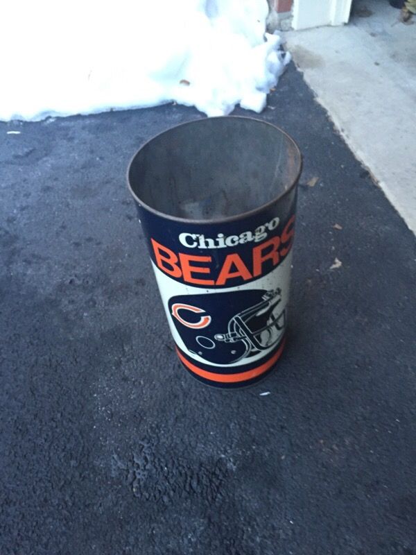 Vintage Chicago Bears trash can