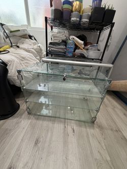 Full Vision Showcase  Frame Glass Display Modern Jewelry Retail Toys Collectibles