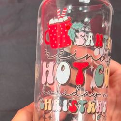 16oz Glass Tumbler With Bamboo Kid