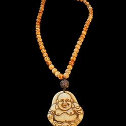 Clyde Duneier Jasper Bead And Buddha Pendant sterling Silver Necklace