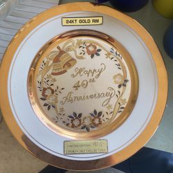 40th Anniversary Gold Rim Plate