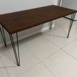 Nice Desk Dining Table With Hairpin Legs 