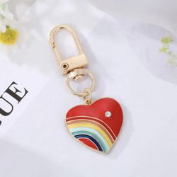 Brand New Cute Rainbow Love Heart Keychain & Bag’ Charm